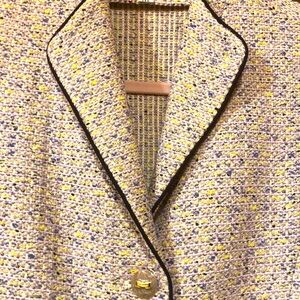 St. John Yellow and Blue Tweed Blazer